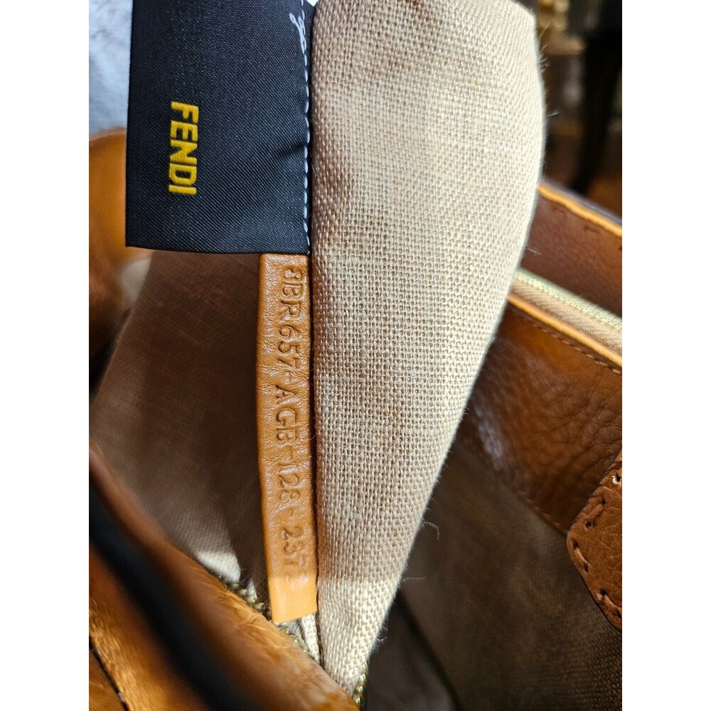 FENDI Large Selleria Linda Bag, orange brown, NEW - Picture 15 of 16